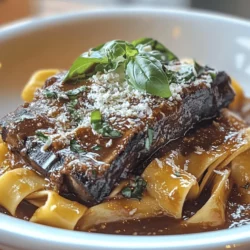 Short ribs ragu with pappardelle is a dish that embodies the essence of comfort food, offering a warm embrace of rich flavors that linger on the palate. This hearty Italian meal transforms tender, succulent beef short ribs into a velvety sauce that pairs beautifully with wide, ribbon-like pappardelle pasta. The combination of these elements creates a satisfying dish that's perfect for family dinners, gatherings, or simply indulging in a cozy night at home.