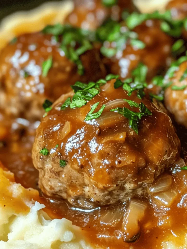 When it comes to comfort food, few dishes can rival the warmth and satisfaction of savory beef meatballs drenched in a rich, creamy mushroom gravy. This delightful combination not only tantalizes the taste buds but also evokes a sense of nostalgia, often reminding us of family gatherings or special occasions where homemade meals take center stage. The appeal of this dish lies in its versatility; it can be served over a bed of mashed potatoes, pasta, or even rice, making it a perfect fit for any dining scenario, from cozy weeknight dinners to more festive celebrations.