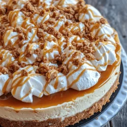 When it comes to desserts that leave a lasting impression, few can rival the Toffee Crunch Caramel Cheesecake. This indulgent treat combines a rich, creamy cheesecake with the delightful crunch of toffee bits, all atop a buttery graham cracker crust. The result? A slice of heaven that encapsulates a medley of flavors and textures, enticing your taste buds with every bite. Whether you're celebrating a special occasion or simply treating yourself and loved ones, this cheesecake is sure to elevate any gathering into a memorable affair.