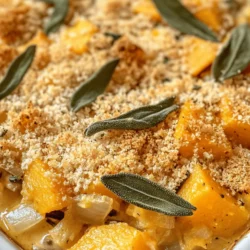 As the leaves turn and the air becomes crisp, the culinary world welcomes the comforting embrace of seasonal ingredients, with butternut squash leading the charge. This vibrant, sweet vegetable not only embodies the essence of autumn but also transforms into a delightful centerpiece for family gatherings and holiday meals. The Butternut Squash and Sage Casserole captures the heartwarming flavors of this time of year, combining the creamy, nutty notes of roasted squash with the aromatic, earthy tones of sage. Whether served as a side dish at Thanksgiving or as a warm, inviting dinner option, this casserole promises to be a favorite at your table.