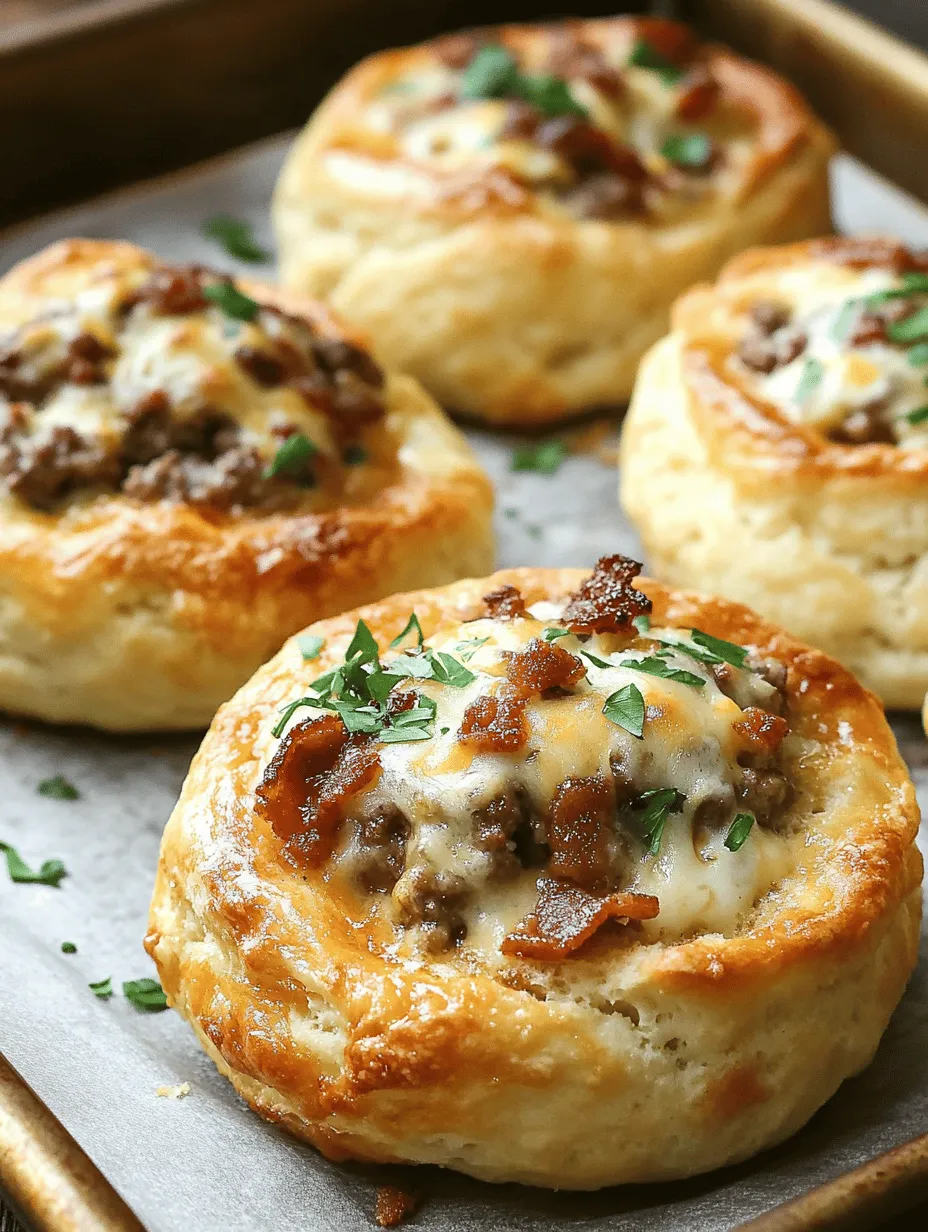 If you're on the lookout for a mouthwatering snack that perfectly combines indulgent flavors and comfort food appeal, look no further than Garlic Parmesan Bacon Cheeseburger Bombs. This delightful dish is an innovative twist on the classic cheeseburger, wrapped in a delicious biscuit dough and bursting with flavors that are sure to please everyone at your table. The star ingredients—garlic, parmesan, bacon, and ground beef—come together to create an irresistible treat that can be enjoyed on various occasions, from cozy family dinners to lively game day gatherings.