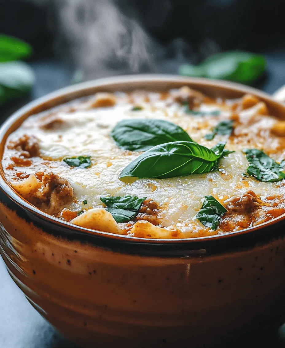 If you’re looking for a cozy, heartwarming dish that marries the rich flavors of classic Italian lasagna with the heartiness of a warm soup, look no further than Creamy Alfredo Lasagna Soup. This delightful recipe brings together all the comforting elements of lasagna—layers of pasta, savory sausage, and creamy cheeses—into a single bowl of deliciousness. Perfect for chilly evenings or family gatherings, this soup not only satisfies hunger but also warms the soul.