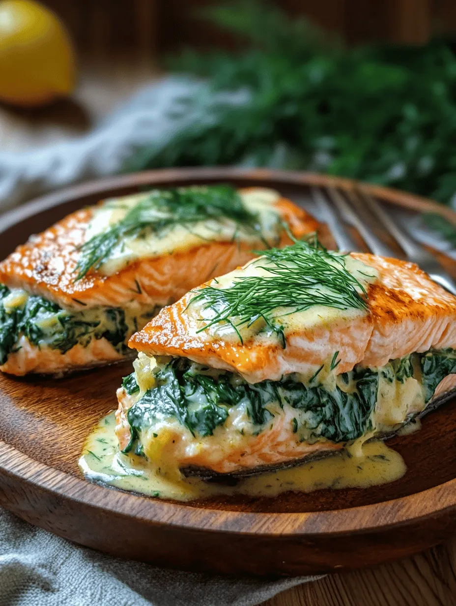 If you're in search of a dish that combines elegance with comfort, look no further than Spinach and Crab Stuffed Salmon with Lemon Cream Sauce. This gourmet recipe not only impresses with its presentation but also delights the palate with a symphony of flavors. The succulent salmon fillets are generously filled with a creamy mixture of fresh spinach and tender crab, then topped with a zesty lemon cream sauce that elevates the dish to a whole new level.