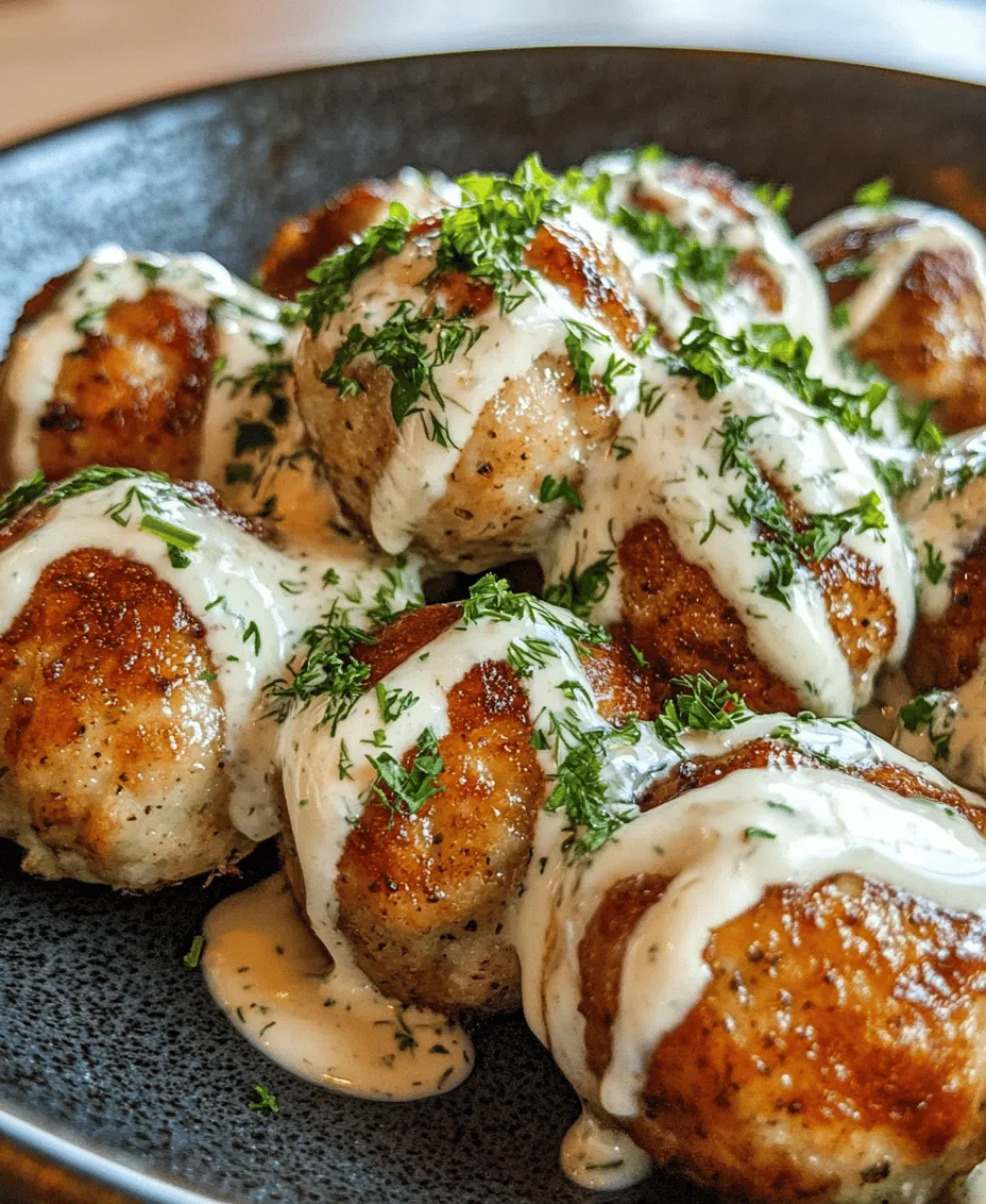 Savory chicken meatballs with creamy ranch sauce are a delightful twist on a beloved classic. This dish combines the tender, juicy texture of chicken meatballs with the rich, tangy flavor of a homemade ranch sauce, making it a perfect meal for any occasion. Whether you’re feeding a hungry family or hosting a casual get-together with friends, these meatballs are sure to impress. Their appeal lies not only in their delicious taste but also in their versatility. You can serve them as an appetizer, a main course, or even toss them in a salad for a quick and nutritious meal.