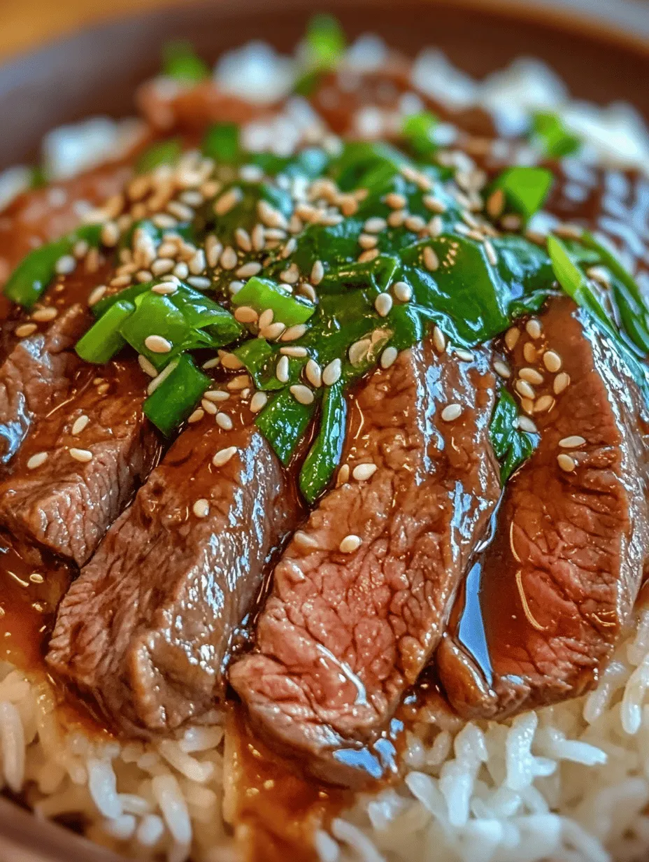 If you're craving a delicious, quick meal that combines tender beef with sweet and savory flavors, look no further than this Easy Mongolian Beef Recipe! This dish has a delightful balance of umami from soy sauce, sweetness from brown sugar, and aromatic notes from garlic and ginger, making it a fan favorite in many households. The tender flank steak paired with green onions makes for a dish that's not only visually appealing but also packs a punch in taste. With just a few simple ingredients, you can whip up a restaurant-quality meal right at home!