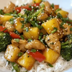 If you’re in search of a dish that combines vibrant flavors, a tropical twist, and a healthy profile, look no further than Tropical Pineapple Chicken Stir-Fry. This delightful recipe brings together the juicy sweetness of fresh pineapple with savory, tender chicken, creating a meal that is not only satisfying but also bursting with nutrition. The harmony of flavors in this stir-fry makes it a standout option for weeknight dinners or even special occasions.