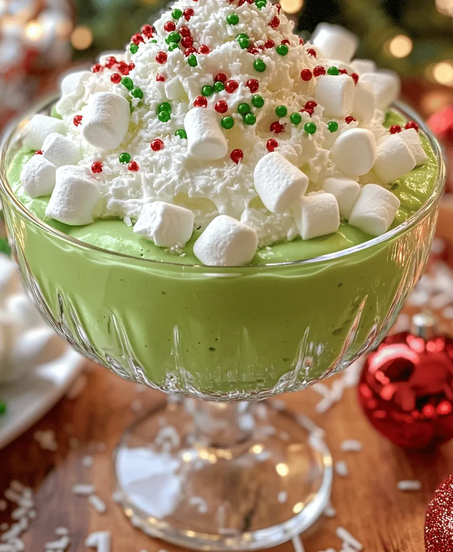 The holidays bring a special charm, and what better way to celebrate than with a delightful dessert that captures the spirit of the season? The Grinch Fluff Christmas Dessert is a fun, festive treat that embodies the whimsy of Dr. Seuss's beloved character while offering a deliciously creamy texture and a vibrant green hue. This delightful dessert not only tantalizes the taste buds but also serves as a whimsical centerpiece for your holiday gatherings, embodying the spirit of Christmas cheer and joy.