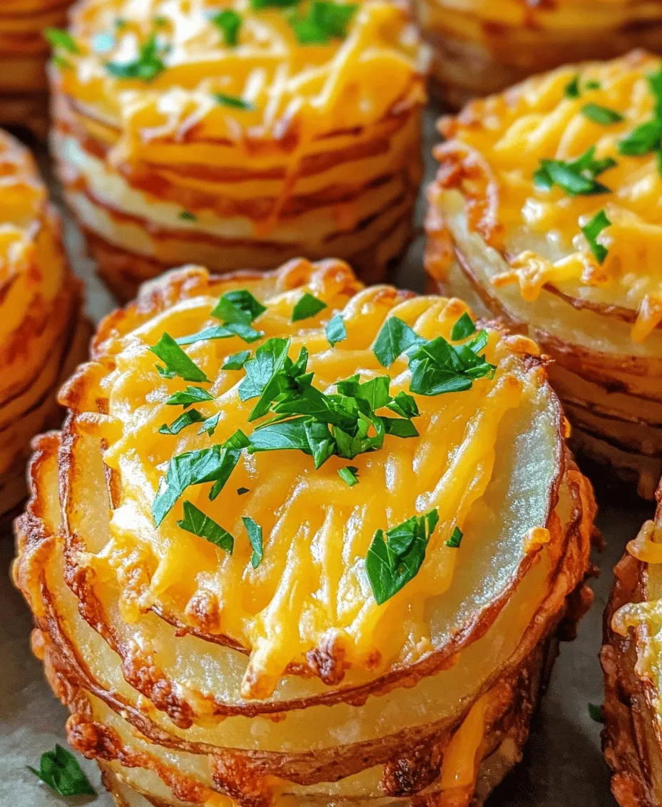 Experience the ultimate comfort food with our Crispy Cheesy Garlic Potato Stacks. This delectable dish merges rich flavors of garlic, sharp cheddar, and nutty Parmesan cheese, beautifully layered between perfectly sliced russet potatoes. Not only do these stacks serve as an impressive side dish for any gathering, but they can also shine as a satisfying snack or a delightful addition to your dinner table. The beauty of Crispy Cheesy Garlic Potato Stacks lies in their simplicity and versatility, making them a favorite among food enthusiasts.