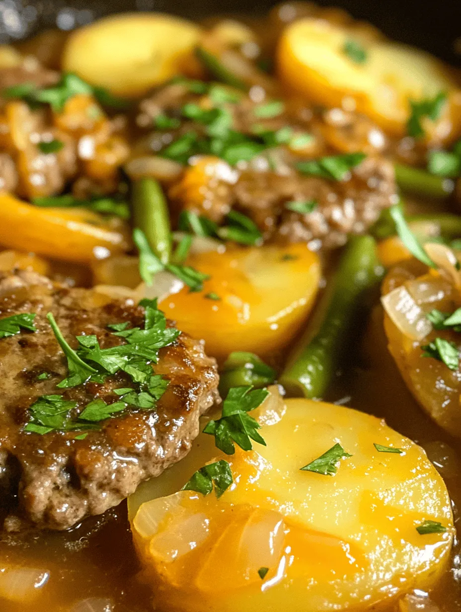 The Hearty Amish Hamburger Steak Bake is a warm, comforting dish that brings the essence of home-cooked meals right to your dining table. Rooted deeply in Amish cuisine, this recipe evokes nostalgia and embodies the spirit of filling family dinners that are meant to be shared. The combination of savory hamburger steaks, tender potatoes, and vibrant green beans creates a symphony of flavors and textures that is sure to satisfy even the heartiest of appetites.