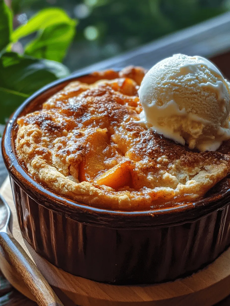 Peach cobbler is more than just a dessert; it is a nostalgic journey that transports you back to sun-drenched summer afternoons, family gatherings, and the comforting aroma of homemade goodness wafting through the kitchen. This beloved treat has a special place in the hearts of many, evoking memories of cherished moments spent with loved ones. With its warm, juicy peaches enveloped in a golden, flaky crust, the dessert perfectly encapsulates the comforting flavors and textures that define classic American cuisine.