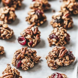 In the realm of healthy snacking, few treats can rival the delightful combination of nutty pecans and tangy cranberries found in Cranberry Pecan Clusters. This enticing recipe not only satisfies your sweet tooth but also provides a nutritious option that can seamlessly fit into a balanced diet. Each bite is an explosion of flavors and textures, offering a perfect balance of crunch from the pecans and chewiness from the cranberries.