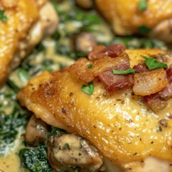 There's something undeniably comforting about a well-prepared chicken dish, and when you add rich, creamy spinach, savory bacon, and earthy mushrooms, you're not just creating a meal; you're crafting an experience. Smothered Chicken with Creamed Spinach, Bacon, and Mushrooms is a delightful recipe that brings together a medley of flavors and textures, making it a standout choice for both weeknight dinners and special occasions.