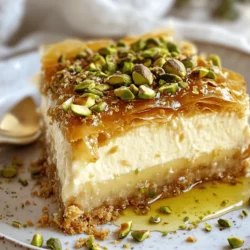 Imagine a dessert that marries the rich, nutty sweetness of traditional Middle Eastern baklava with the creamy indulgence of a classic cheesecake. This is precisely what the Honey Pistachio Baklava Cheesecake offers—a delightful fusion of flavors and textures that will tantalize your taste buds. This unique dessert encapsulates the essence of two beloved treats, bringing together layers of flaky pastry, luscious filling, and a crunch that elevates every bite. Whether you are celebrating a special occasion or simply looking to impress guests with an exquisite dessert, this cheesecake is the perfect choice.