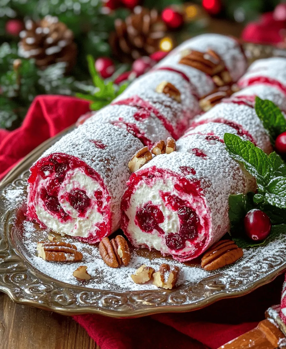 As the festive season approaches, kitchens around the world come alive with the aroma of delicious treats and the spirit of celebration. Holiday gatherings are the perfect opportunity to share joy and warmth, and what better way to do so than with easy, delightful recipes that capture the essence of the season? One such recipe that stands out is the <strong>Christmas Cranberry Roll Ups</strong>. These vibrant, flavor-packed roll-ups not only make for an eye-catching addition to your holiday spread but are also incredibly simple to prepare.” /></p>
</p>
<h3>Techniques for Spreading and Rolling the Tortillas</h3>
</p>
<p>To create the perfect Christmas Cranberry Roll Ups, mastering the technique of spreading and rolling your tortillas is essential. Start with soft, pliable tortillas that are at room temperature. If your tortillas are cold or slightly stiff, wrap them in a damp paper towel and microwave them for 10-15 seconds. This simple step will make them easier to handle and prevent cracking.</p>
</p>
<p>When it comes to spreading the filling, use a spatula or the back of a spoon to evenly distribute the cream cheese mixture across the surface of the tortilla. Begin from the center and gently spread outwards, leaving a small border around the edges. This helps to prevent the filling from oozing out when you roll the tortilla. Aim for an even layer, about 1/4 inch thick, ensuring that every bite of the roll-up is flavorful.</p>
</p>
<p>Once the filling is evenly spread, it’s time to roll. Start at one end of the tortilla and carefully roll it up tightly, ensuring that you maintain the filling’s integrity throughout the process. As you roll, apply gentle pressure to keep the tortilla snug without squeezing too hard, which could cause the filling to burst out. Once fully rolled, you can secure the ends by tucking them in slightly or by using a toothpick to hold the roll together.</p>
</p>
<h3>Tips for Achieving Even Distribution of the Filling</h3>
</p>
<p>Achieving an even distribution of the filling is crucial for ensuring that each slice of your roll-up is delicious and balanced. Here are some key tips to help you accomplish this:</p>
</p>
<p>1. <strong>Use a Ruler</strong>: If precision is your style, consider measuring the filling to ensure that each tortilla receives an equal amount. A standard serving of filling per tortilla can be about 1/2 cup.</p>
</p>
<p>2. <strong>Divide the Filling</strong>: Before spreading, portion out the filling into individual bowls if you’re making multiple flavors. This prevents overloading one tortilla while leaving another scant.</p>
</p>
<p>3. <strong>Spread from the Center</strong>: As mentioned earlier, start from the center and work your way outwards. This technique not only allows for even distribution but also helps in creating a more uniform thickness across the tortilla.</p>
</p>
<p>4. <strong>Double Check</strong>: After spreading, take a moment to look at the tortilla. If you notice any areas that seem too thick or too thin, adjust accordingly before rolling it up.</p>
</p>
<p>5. <strong>Practice Makes Perfect</strong>: Don’t be discouraged if your first few rolls are not perfect. With practice, you will develop a rhythm that will ensure each roll-up is a masterpiece.</p>
</p>
<h3>Chilling Process: Why It Matters for the Final Texture</h3>
</p>
<p>After rolling your tortillas, the chilling process is an often-overlooked step that significantly enhances the texture and flavor of your Christmas Cranberry Roll Ups. Chilling helps to firm up the filling, making the roll-ups easier to slice and serve. It also allows the flavors to meld together, resulting in a more harmonious taste experience.</p>
</p>
<p>To chill your roll-ups, wrap them tightly in plastic wrap or place them in an airtight container. Refrigerate for at least one hour, but if time allows, chilling them for several hours or even overnight is ideal. This longer chilling period not only improves the texture but also makes it easier to slice cleanly without squishing the filling out.</p>
</p>
<h3>Presentation Ideas for Serving</h3>
</p>
<p>The presentation of your Christmas Cranberry Roll Ups can elevate them from a simple snack to a stunning centerpiece on your holiday table. Here are some festive plating and garnishing suggestions:</p>
</p>
<p>1. <strong>Colorful Platter</strong>: Arrange the roll-ups on a large, colorful platter. Use a mix of white, red, and green garnishes, such as cherry tomatoes, sliced cucumbers, or fresh herbs, to create a visually appealing display.</p>
</p>
<p>2. <strong>Slice into Pinwheels</strong>: For an elegant touch, slice the roll-ups into pinwheels. This not only makes them easier to eat but also showcases the beautiful filling. Aim for slices that are about 1 inch thick.</p>
</p>
<p>3. <strong>Garnishing</strong>: Consider garnishing your roll-ups with fresh herbs like parsley or cilantro for a pop of color. A light sprinkle of pomegranate seeds can also add a festive flair and a burst of flavor.</p>
</p>
<p>4. <strong>Serving Suggestions</strong>: Pair your roll-ups with a complementary dip, such as a tangy cranberry sauce or a creamy ranch dressing. This adds an interactive element to your holiday gathering.</p>
</p>
<p>5. <strong>Arranging on a Board</strong>: For a rustic look, serve your roll-ups on a wooden cutting board. Scatter some festive garnishes around the board, such as sprigs of rosemary or slices of dried orange, to enhance the holiday feel.</p>
</p>
<h3>Nutritional Benefits of Key Ingredients</h3>
</p>
<p>The Christmas Cranberry Roll Ups not only delight the palate but also offer several nutritional benefits, particularly from their star ingredients—cranberries and pecans.</p>
</p>
<p>1. <strong>Cranberries</strong>: These tart berries are loaded with antioxidants, which help combat free radicals in the body. They are also known for their potential benefits in preventing urinary tract infections and improving heart health. Furthermore, cranberries are low in calories and high in vitamin C, making them a great addition to your holiday menu.</p>
</p>
<p>2. <strong>Pecans</strong>: Packed with healthy fats, fiber, and protein, pecans can help lower cholesterol levels and support heart health. They also provide essential vitamins and minerals, including vitamin E, magnesium, and zinc. Incorporating pecans into your roll-ups not only enhances flavor but also boosts their nutritional profile.</p>
</p>
<p>3. <strong>Nutritional Information Breakdown</strong>: Each serving of these roll-ups (approximately two slices) contains around 150-200 calories, depending on the amount of filling and tortillas used. They provide a good balance of carbohydrates, healthy fats, and protein, making them a satisfying snack without being overly indulgent.</p>
</p>
<p>4. <strong>Balancing Indulgence with Nutrition</strong>: During the holiday season, it’s easy to overindulge in rich foods. However, by incorporating nutritious ingredients like cranberries and pecans into your recipes, you can enjoy tasty treats without sacrificing your health goals. Moderation is key; savor your roll-ups alongside a variety of healthy options to create a well-rounded holiday feast.</p>
</p>
<h3>Variations to Try</h3>
</p>
<p>If you’re feeling adventurous or simply want to mix things up, there are countless variations you can try with your Christmas Cranberry Roll Ups. Here are some creative twists on the original recipe:</p>
</p>
<p>1. <strong>Chocolate Cranberry Roll Ups</strong>: For a dessert twist, consider adding cocoa powder to the cream cheese filling or drizzling melted chocolate over the finished roll-ups for a sweet treat.</p>
</p>
<p>2. <strong>Savory Alternatives</strong>: Swap out the cranberries for sun-dried tomatoes and add a layer of spinach and feta cheese for a Mediterranean flavor profile.</p>
</p>
<p>3. <strong>Gluten-Free Options</strong>: If you or your guests have gluten sensitivities, use gluten-free tortillas or wraps. There are many flavorful options available, including wraps made with almond flour or coconut flour.</p>
</p>
<p>4. <strong>Seasonal Adaptations</strong>: Tailor your roll-ups to fit other holidays or occasions. For example, during Thanksgiving, you could use leftover turkey, cranberry sauce, and cream cheese for a festive twist.</p>
</p>
<p>5. <strong>Fruit-Focused Variations</strong>: Experiment with other fruits such as strawberries or blueberries in place of cranberries. This not only changes the flavor but also adds variety to your holiday spread.</p>
</p>
<h3>Conclusion</h3>
</p>
<p>The Christmas Cranberry Roll Ups are a delightful and easy-to-make festive treat that embodies the spirit of the holiday season. With their vibrant colors and delicious flavors, they are sure to be a hit at any gathering. The joy of sharing homemade recipes during the holidays cannot be overstated; it creates cherished memories and brings loved ones together.</p>
</p>
<p>As you prepare these roll-ups, don’t hesitate to experiment with the recipe and make it your own. Whether you choose to stick with the classic cranberry and pecan filling or venture into new flavor territories, the key is to enjoy the process and share your creations with family and friends. Happy holidays, and may your gatherings be filled with joy, laughter, and delicious food!</p>
</div>