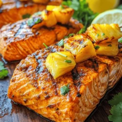 If you're looking for a dish that marries sweet and savory flavors while being packed with health benefits, look no further than Honey Pineapple Salmon. This vibrant recipe takes the naturally rich and succulent taste of salmon and elevates it with the tropical sweetness of honey and pineapple, creating a culinary experience that transports you straight to a sun-soaked beach. Salmon is renowned not only for its delicious flavor but also for its impressive nutritional profile; it's loaded with omega-3 fatty acids, which are essential for heart health, and it's an excellent source of high-quality protein.