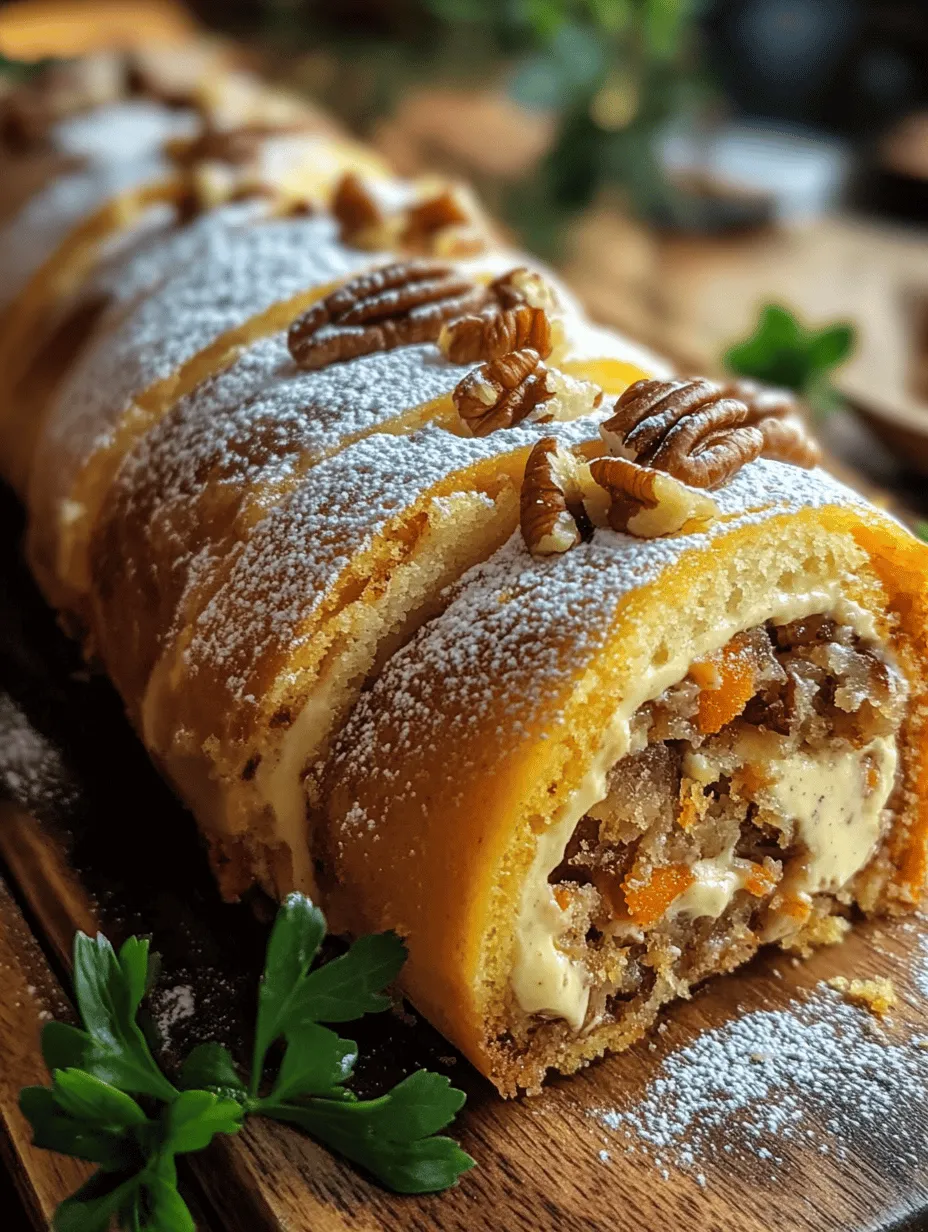 Nothing quite says decadence like a Delightful Carrot Cake Roll! Picture this: a moist, spiced carrot cake rolled tightly around a creamy, luscious cream cheese filling, dusted generously with powdered sugar and topped with nuts. This dessert is perfect for any occasion, from family gatherings to fancy parties, making it a beloved favorite. Whether you enjoy the warm flavors of cinnamon and nutmeg or the rich taste of cream cheese, this recipe is guaranteed to delight your taste buds!