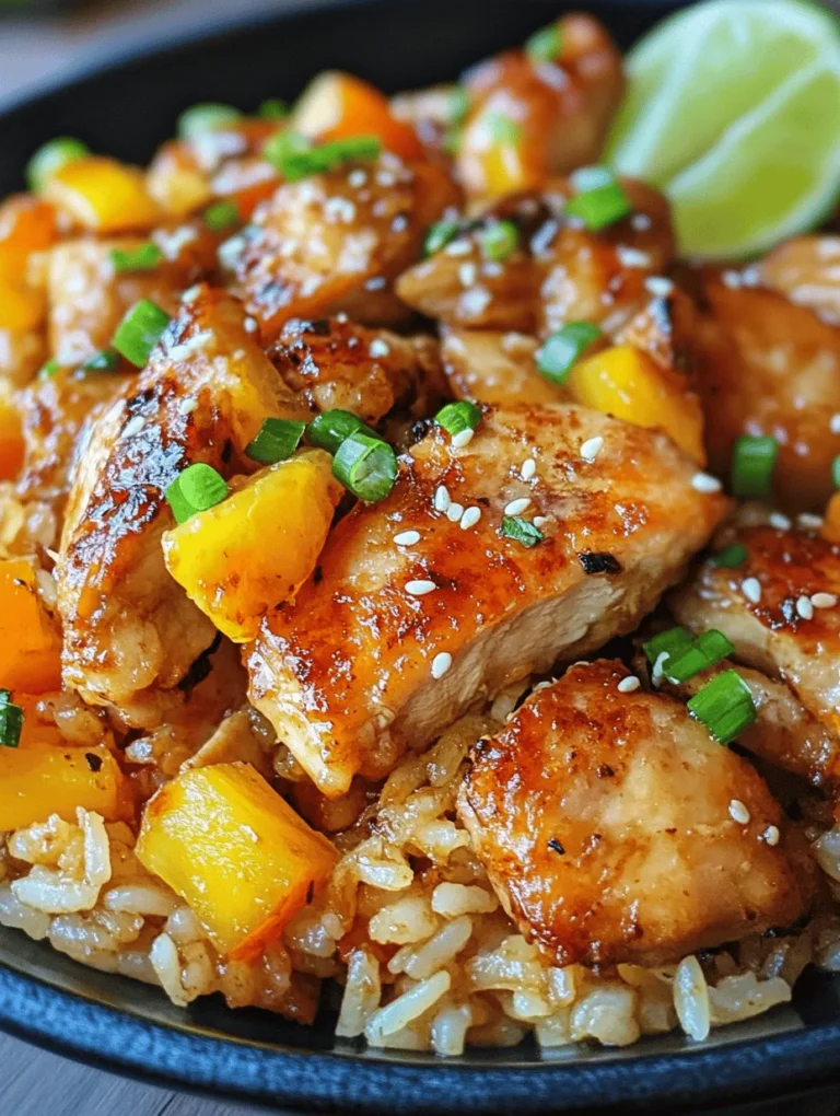 Pineapple Chicken and Rice is a delightful dish that perfectly marries the sweetness of pineapple with the savory notes of tender chicken, creating a vibrant and flavorful meal. This recipe stands out not only for its delicious taste but also for its quick preparation time, making it an excellent choice for busy weeknights or casual family dinners. The bright colors of the dish, enhanced by fresh vegetables and juicy pineapple, make it a visually appealing option that’s sure to impress any dinner guest.