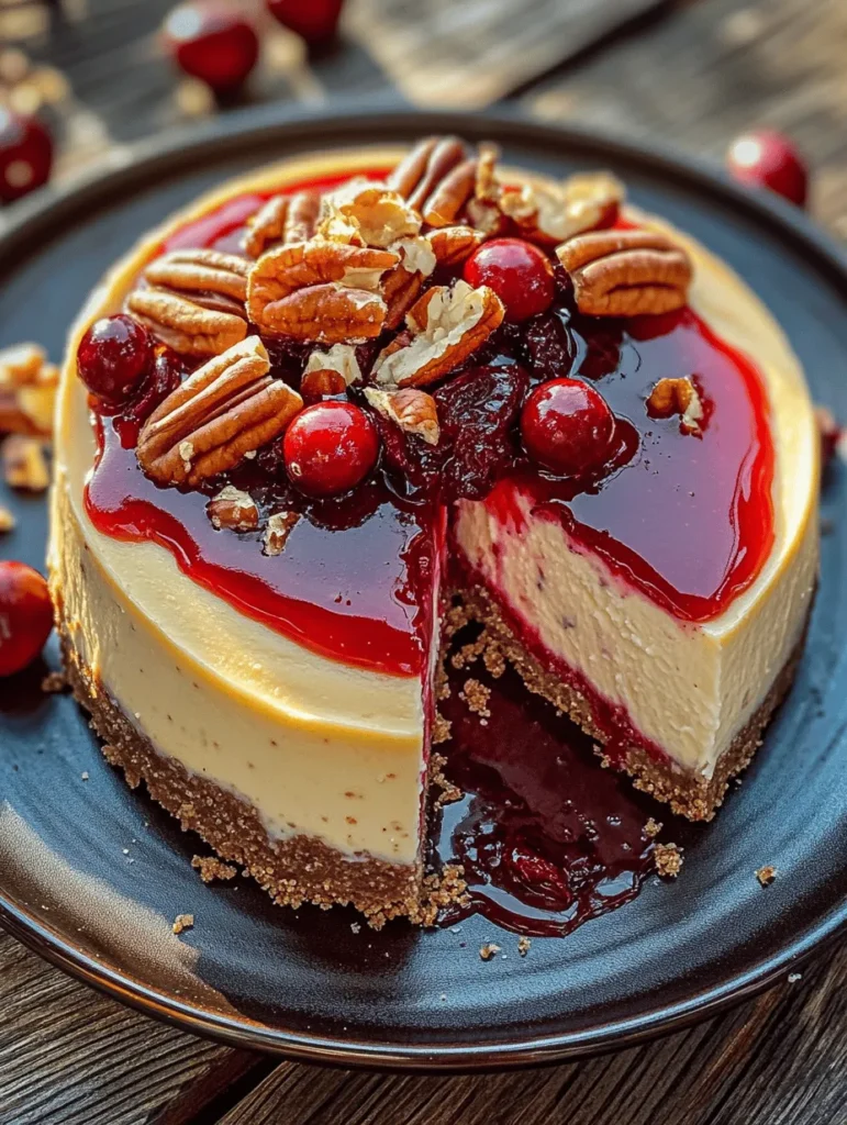 Imagine a dessert that seamlessly blends the creamy richness of cheesecake with the tangy burst of fresh cranberries and the delightful crunch of pecans. The Cranberry Pecan Cheesecake Delight is not just a feast for the taste buds; it's a visual masterpiece for the eyes! This recipe is special because it embraces the flavors of the season, making it perfect for celebrations or a cozy family gathering. Invite your friends over, and share this delightful dessert that is bound to become a cherished favorite!