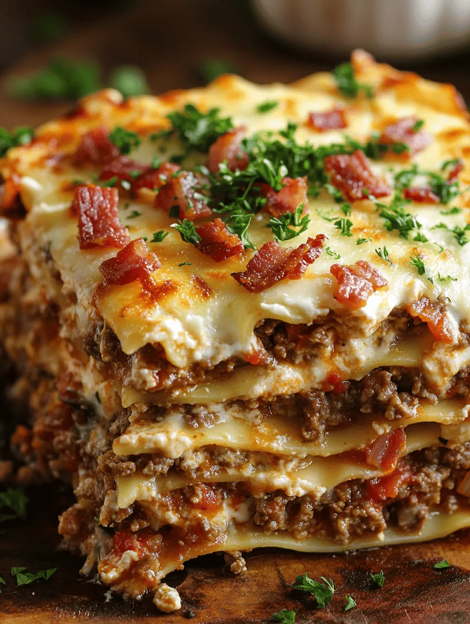 In the ever-evolving landscape of culinary creativity, few dishes capture the essence of comfort food like the Parmesan Garlic Bacon Cheeseburger Lasagna. This innovative recipe takes the beloved elements of lasagna and combines them with the hearty flavors of a cheeseburger, resulting in a dish that is not only visually appealing but also a flavor explosion on the palate. Imagine layers of tender pasta, savory ground beef, crispy bacon, and rich cheeses, all infused with the unmistakable aroma of garlic and the nutty notes of Parmesan. It's a delightful twist on two classic comfort foods that promises to satisfy even the heartiest of appetites.