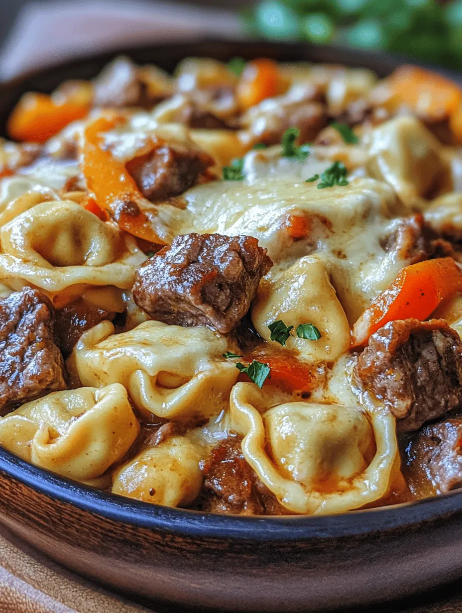 If you're seeking a meal that embodies comfort while delivering a punch of flavor, look no further than Cheesesteak Tortellini in Rich Provolone Sauce. This innovative dish beautifully marries the beloved elements of a classic Philadelphia cheesesteak with the tender, cheesy embrace of tortellini, creating a culinary experience that is both satisfying and indulgent. Whether you’re looking to whip up a quick dinner on a busy weeknight, impress your friends at a family gathering, or celebrate a special occasion, this recipe has you covered.