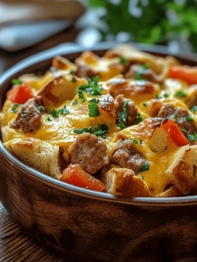 Imagine waking up to a warm, delicious breakfast that not only fills you up but also warms your soul. Our Sizzling Sausage & Egg Delight is just that! This mouthwatering breakfast casserole combines savory sausage, fluffy eggs, melty cheese, and a colorful medley of vegetables, making it a perfect start to the day. Whether for a weekend brunch or a busy weekday morning, this dish is sure to become a family favorite.