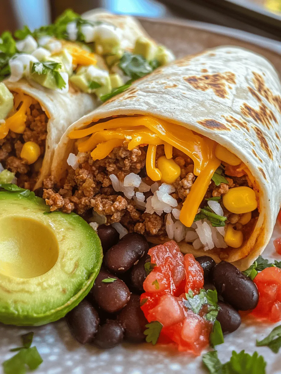 Get ready to tantalize your taste buds with these Flavorful Fiesta Beef Burritos! This dish is not just a meal; it’s a celebration wrapped in a tortilla, bursting with vibrant flavors and textures. Picture perfectly seasoned ground beef mingling with fluffy rice, hearty black beans, and crispy corn, all snugly enveloped in a warm flour tortilla and topped with gooey cheese and fresh salsa. Whether it’s Taco Tuesday or just a family dinner, these burritos are sure to steal the show! They bring the spirit of a fiesta to your dinner table, making every bite a joyous experience.