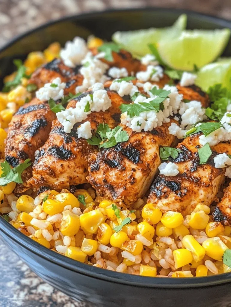 If you're in search of a delicious and vibrant meal that combines the comforting warmth of jasmine rice with the smoky flavors of grilled chicken and corn, look no further than the Street Corn Chicken Rice Bowl! This dish is a culinary celebration that brings together unique flavors and textures, making it perfect for both casual dinners and special occasions. Imagine digging into succulent chicken thighs marinated to perfection, topped with sweet grilled corn, crumbled cotija cheese, and a zesty lime mayonnaise drizzle. This bowl is not just a feast for the stomach but also for the eyes, ensuring it's as appealing as it is tasty!