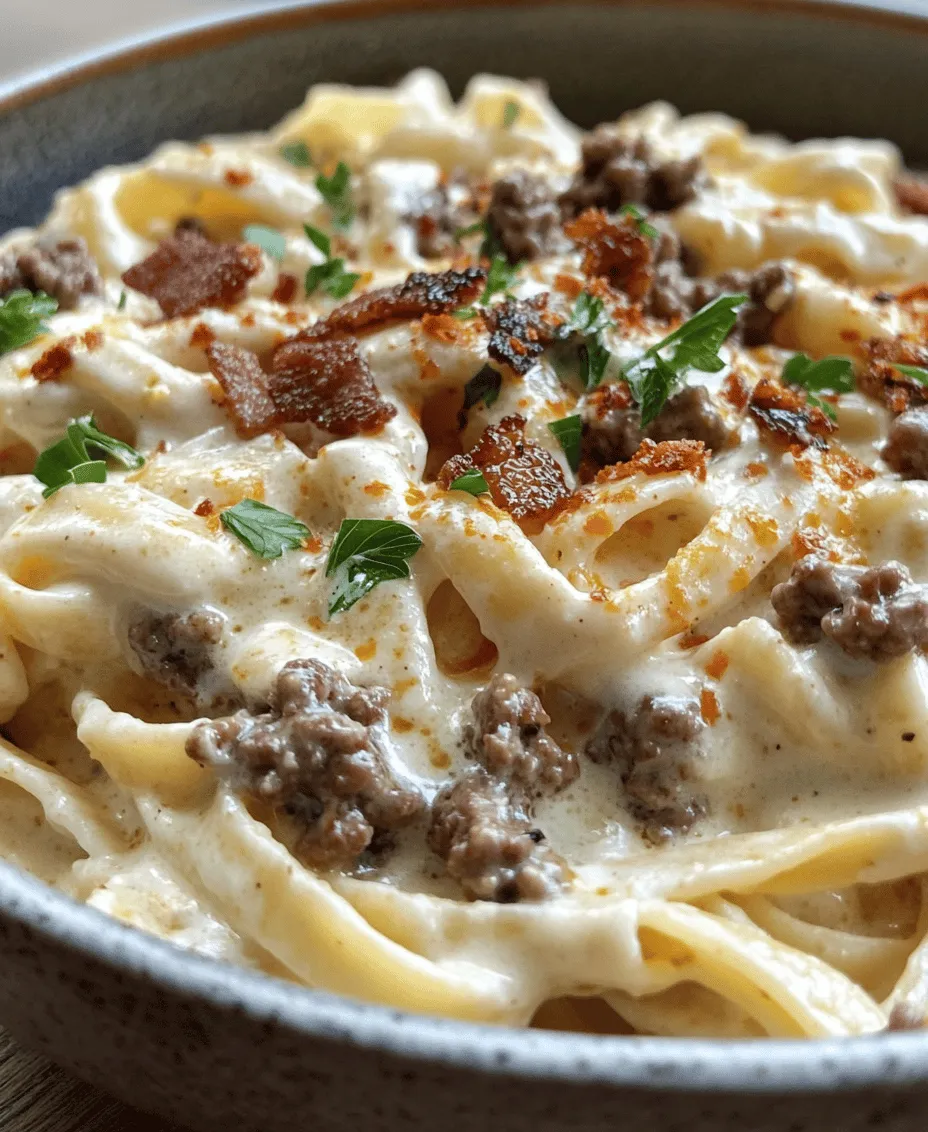 If you're on the lookout for a dish that marries the beloved flavors of a cheeseburger with the creamy indulgence of Alfredo sauce, look no further than Loaded Bacon Cheeseburger Alfredo Pasta. This innovative recipe takes traditional comfort food to new heights by combining all the hearty, satisfying elements of a classic cheeseburger—juicy ground beef, crispy bacon, and gooey cheese—with the silky smoothness of a rich, homemade Alfredo sauce.