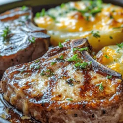 Looking to impress your family and guests with a culinary masterpiece that balances rich flavors and comforting textures? Look no further than Garlic Butter Beef Chops with Cheesy Potato Bake. This delightful dish combines succulent beef chops, lavishly coated in aromatic garlic butter, with a satisfying cheesy potato bake that is sure to be the star of any dinner table.