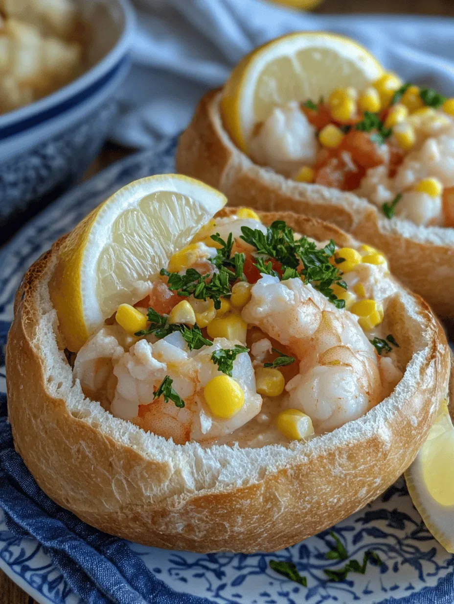 If you're seeking a comforting and unique dining experience, the Stuffed Seafood Soup Bread Bowl is the perfect dish to tantalize your taste buds. This delightful recipe combines the rich flavors of fresh seafood with the comforting warmth of a creamy soup, all elegantly served within a freshly baked bread bowl. The appeal of this dish lies not only in its taste but also in its presentation and the experience it offers. Imagine digging into a bowl of luscious seafood soup, the aroma of herbs and spices wafting through the air, and savoring every bite as you enjoy the accompanying bread, which has absorbed the savory broth.