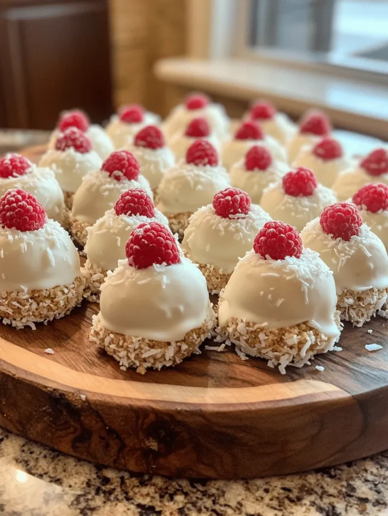 Indulge your sweet tooth with these White Chocolate Raspberry Cheesecake Balls! These bite-sized delights combine the creamy richness of cheesecake with the refreshing tartness of raspberries, all enveloped in a luscious coating of white chocolate. Perfect for parties, gatherings, or a special treat at home, these cheesecake balls are not only visually stunning but also incredibly easy to make. Imagine popping one of these gorgeous morsels into your mouth and savoring the explosion of flavors—it’s pure bliss!