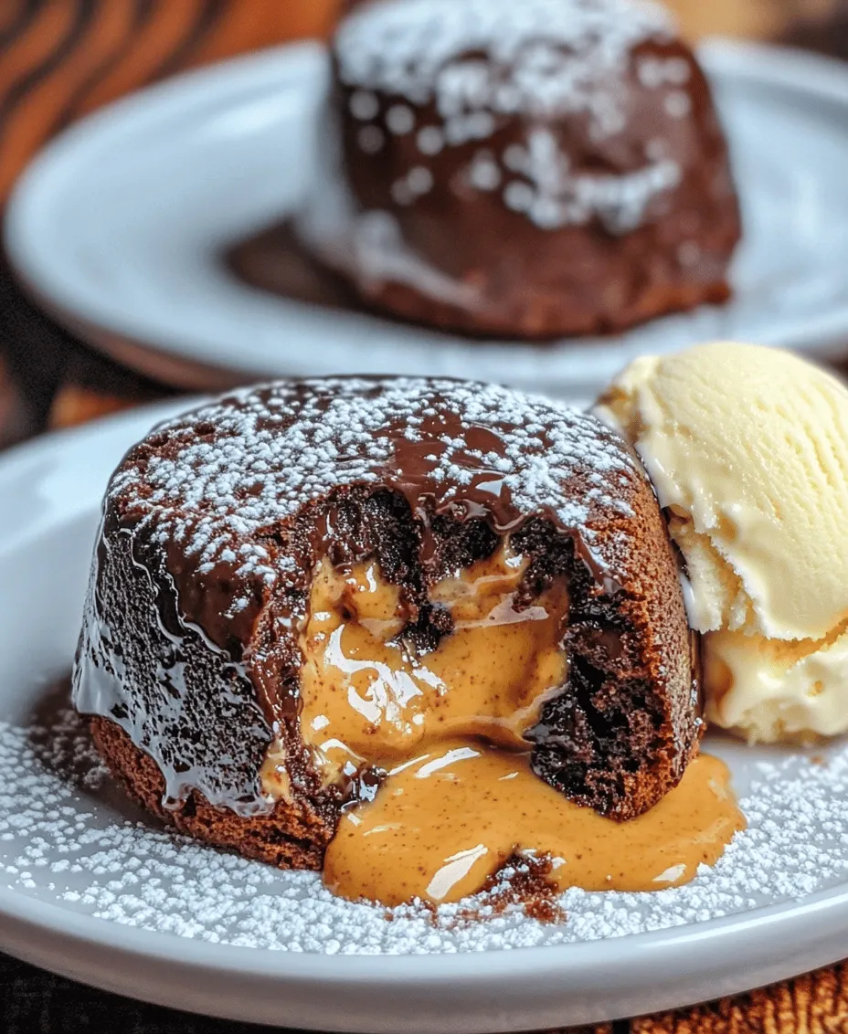 <strong>Understanding the Popularity of Lava Cakes</strong>” /></p>
</p>
<h3>Preheating the Oven: Importance for Baking</h3>
</p>
<p>Before diving into the details of our Decadent Chocolate Peanut Butter Lava Cakes, let’s start with the crucial step of preheating your oven. Preheating is fundamental for achieving optimal baking results, as it ensures that your cakes begin cooking immediately upon entering the oven. This process helps to set the structure of the cakes early, allowing them to rise properly while maintaining their gooey centers.</p>
</p>
<p>Set your oven to 425°F (220°C) and allow it to preheat for at least 15 minutes. This will provide a consistent baking environment, essential for the perfect lava cake texture. A well-preheated oven guarantees even heat distribution, which is vital for achieving that luxurious molten center that makes these cakes so irresistible.</p>
</p>
<h3>Greasing and Dusting Ramekins: Ensuring Easy Release</h3>
</p>
<p>Next, let’s prepare the ramekins. Proper greasing and dusting are key to ensuring your lava cakes release easily once baked. Begin by using a generous amount of unsalted butter to grease the insides of each ramekin, ensuring that every crevice is coated to prevent sticking.</p>
</p>
<p>After greasing, dust the interior with a light coating of cocoa powder. This not only adds an extra layer of flavor but also helps to create a beautiful finish on your cakes. Tap out any excess cocoa powder, and your ramekins will be ready to hold the decadent batter, ensuring that the cakes slide out effortlessly once they are baked.</p>
</p>
<h3>Melting Chocolate and Butter: Techniques for Smooth Consistency</h3>
</p>
<p>The heart of any chocolate dessert lies in the quality of the chocolate. For our lava cakes, you’ll need high-quality dark chocolate. Begin by breaking the chocolate into small pieces and placing them in a heatproof bowl along with unsalted butter.</p>
</p>
<p>To melt the chocolate and butter together, you can use a double boiler method. Fill a saucepan with a few inches of water and bring it to a gentle simmer. Place the heatproof bowl over the saucepan, ensuring the bottom of the bowl doesn’t touch the water. Stir occasionally until both the chocolate and butter are melted and combined into a smooth, glossy mixture. This method helps prevent the chocolate from burning, maintaining its rich flavor and silky texture.</p>
</p>
<p>Alternatively, you can melt them in the microwave. Place the bowl in the microwave and heat in short intervals of 20 seconds, stirring between each interval, until fully melted. Whichever method you choose, be sure to let the melted mixture cool slightly before incorporating it into the batter to avoid cooking the eggs in the next step.</p>
</p>
<h3>Mixing Wet Ingredients: Tips for Achieving the Perfect Blend</h3>
</p>
<p>Once your chocolate and butter mixture has cooled, it’s time to mix the wet ingredients. In a separate bowl, whisk together the eggs and sugar until the mixture is pale and frothy. This aeration adds volume and lightness to your batter, which is particularly important for lava cakes.</p>
</p>
<p>Once the eggs and sugar are well combined, gently fold in the melted chocolate mixture until just combined. Be careful not to overmix, as this can deflate the air you’ve incorporated into the batter. The goal is a smooth, unified batter that retains some of that lightness.</p>
</p>
<h3>Combining Ingredients: Importance of Folding vs. Stirring</h3>
</p>
<p>When combining the wet and dry ingredients, it’s essential to use a folding technique rather than vigorous stirring. Folding involves gently lifting the batter from the bottom and turning it over, which helps maintain the airiness created during the mixing of the wet ingredients.</p>
</p>
<p>In a large bowl, sift together the flour and a pinch of salt, then create a well in the center and pour in the chocolate-egg mixture. Using a spatula, carefully fold the dry ingredients into the wet until just combined. It’s okay if a few streaks of flour remain, as overmixing can lead to a denser cake. The final batter should be thick and luscious, ready for the peanut butter filling.</p>
</p>
<h3>Preparing the Peanut Butter Filling: Tips for Even Distribution</h3>
</p>
<p>For the delicious peanut butter center, you will want to prepare it separately. In a small bowl, mix together creamy peanut butter, a touch of powdered sugar, and a splash of vanilla extract to enhance the flavor.</p>
</p>
<p>Using a spoon or a small scoop, drop a dollop of the peanut butter mixture into the center of each ramekin filled with chocolate batter before topping with the remaining batter. This ensures that each lava cake has a generous filling that will melt beautifully during baking. For a lovely surprise, you can also use a toothpick to lightly swirl the peanut butter into the chocolate batter for a marbled effect, but don’t overdo it—keep the centers distinct.</p>
</p>
<h3>Baking Process</h3>
</p>
<p>Understanding the baking duration is crucial for achieving the perfect lava center. Bake the filled ramekins in the preheated oven for about 12-14 minutes. The edges should appear set while the center remains jiggly—this is key to creating that gooey center.</p>
</p>
<h4>Signs of Doneness</h4>
</p>
<p>To check for doneness without ruining your cakes, gently shake a ramekin. If the center jiggles slightly while the edges appear firm, they are done. If they jiggle too much, give them a minute or two more. Remember, it’s better to underbake slightly than to overbake these delightful desserts, as overbaking will result in a solidified center rather than a molten one.</p>
</p>
<h4>Common Mistakes to Avoid</h4>
</p>
<p>Overbaking and underbaking are the most common pitfalls when making lava cakes. Overbaking will lead to a dry cake with no molten center, while underbaking might result in a raw batter, which is equally unappealing. To avoid these issues, use the recommended baking times as a guideline and keep a close eye on your cakes during the last few minutes of baking.</p>
</p>
<h3>Serving Suggestions</h3>
</p>
<p>Once your Decadent Chocolate Peanut Butter Lava Cakes are out of the oven, let them sit for about a minute before inverting them onto plates. Here are some tips for an impressive presentation:</p>
</p>
<h4>Plating Your Lava Cakes</h4>
</p>
<p>Carefully run a knife around the edges of each ramekin to loosen the cake. Place a dessert plate over the ramekin and flip it upside down, tapping gently to release the cake. Drizzle with a rich chocolate sauce or a homemade caramel sauce for an aesthetic touch.</p>
</p>
<h4>Dusting with Powdered Sugar</h4>
</p>
<p>For a professional look, dust the tops of the lava cakes with powdered sugar just before serving. To achieve a clean dusting, use a fine mesh sieve and shake it gently over the cakes. This adds a lovely contrast against the dark chocolate.</p>
</p>
<h4>Pairing with Ice Cream</h4>
</p>
<p>Serving these cakes with a scoop of vanilla ice cream or a scoop of salted caramel ice cream can elevate the flavors. The cold creaminess of the ice cream complements the warm, gooey cakes perfectly, creating a delightful temperature and texture contrast.</p>
</p>
<h4>Garnishing Ideas</h4>
</p>
<p>For added flair, consider garnishing your lava cakes with fresh berries, such as raspberries or strawberries, which offer a tart contrast to the sweetness of chocolate and peanut butter. Whipped cream is another classic addition that brings a lightness to the rich flavors.</p>
</p>
<h3>Nutritional Information</h3>
</p>
<p>Decadent Chocolate Peanut Butter Lava Cakes are certainly indulgent, so being aware of the caloric content can help you enjoy them in moderation. Each serving contains approximately 350-450 calories depending on the size of your cakes and the specific ingredients used.</p>
</p>
<h4>Breakdown of Key Nutrients Per Serving</h4>
</p>
<p>– <strong>Fat:</strong> 20g (primarily from butter and peanut butter)</p>
<p>– <strong>Carbohydrates:</strong> 35g (from flour and sugar)</p>
<p>– <strong>Protein:</strong> 7g (from eggs and peanut butter)</p>
<p>– <strong>Sugars:</strong> 25g (from sugar and chocolate)</p>
</p>
<p>While these cakes are a treat, enjoying them occasionally as part of a balanced diet can provide a satisfying indulgence without derailing your nutritional goals.</p>
</p>
<h4>Insight into Indulgence vs. Moderation</h4>
</p>
<p>It’s important to savor these lava cakes as an occasional dessert rather than a regular indulgence. The rich flavors and textures are meant to be enjoyed mindfully, allowing you to appreciate each bite.</p>
</p>
<h3>Conclusion</h3>
</p>
<p>Decadent Chocolate Peanut Butter Lava Cakes offer a unique and delicious way to satisfy your sweet tooth. With their warm, molten centers and rich flavors, they are sure to impress anyone who indulges in them. Following the detailed preparation and baking instructions provided will help you create a dessert that’s not only visually appealing but also a joy to eat. Enjoy the process of making these delectable treats, and revel in the delightful combination of chocolate and peanut butter. Whether for a special occasion or a cozy night in, these lava cakes will undoubtedly be a showstopper that everyone will love.</p>
</div>