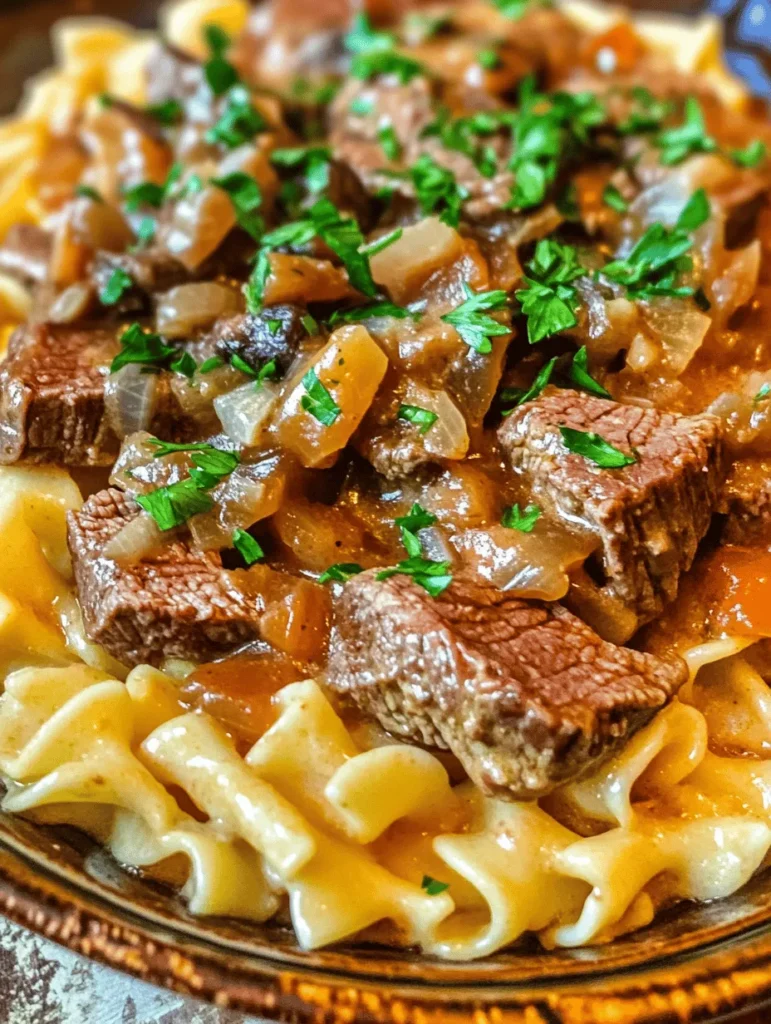 Indulge in a plate of pure comfort with this Beef Stroganoff recipe that delivers on flavor and heartiness. Imagine tender strips of beef delicately coated in a creamy, savory sauce, mingled with earthy mushrooms and served over luscious noodles. This dish isn’t just a meal; it's a warm embrace on a chilly evening and is bound to impress your family or guests! Whether it’s a special occasion or a weeknight dinner, Beef Stroganoff stands out as a favorite for its rich taste and satisfying texture.