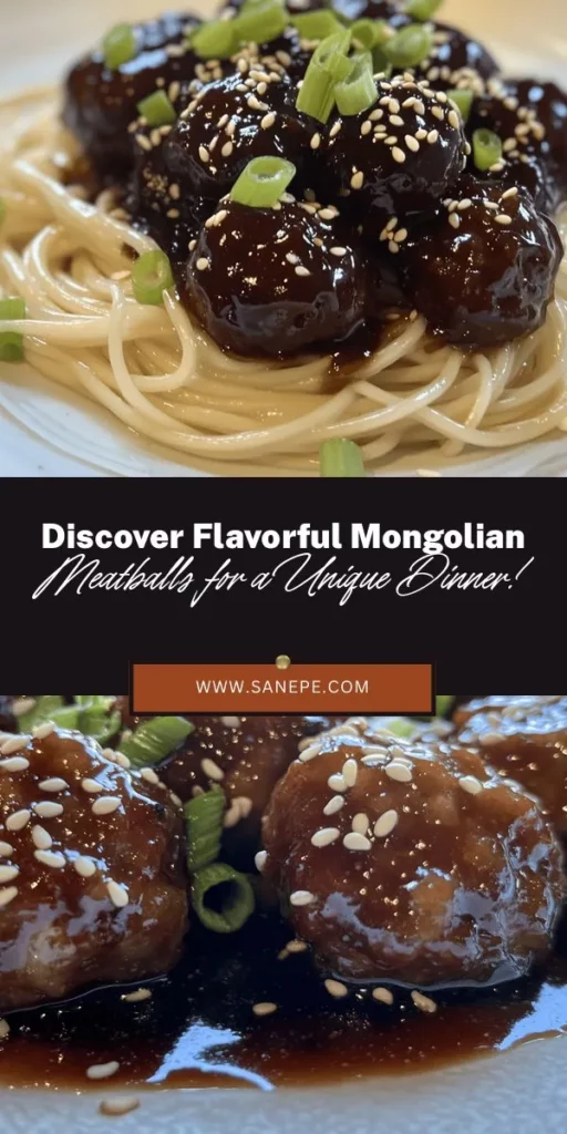 Discover the rich flavors of Mongolian cuisine with these Deliciously Spiced Mongolian Meatballs! This recipe combines mouthwatering spices, fresh herbs, and a delectable sauce that's perfect for any occasion. Easy to make and versatile, these meatballs will impress your family and guests alike. Dive into this culinary journey and bring the essence of Mongolia to your kitchen! Perfect served with rice or noodles. #MongolianCuisine #Meatballs #CookingRecipe #Foodie #HomeCooking