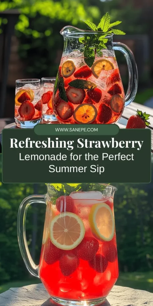 Beat the summer heat with a homemade refreshing strawberry lemonade that's both delicious and nutritious! This vibrant drink marries sweet strawberries with zesty lemons, creating a perfect balance of flavors. Perfect for picnics and BBQs, it’s a healthier alternative to store-bought options. Explore creative variations and serving ideas to elevate your summer gatherings. Get ready to sip on this delightful drink! #StrawberryLemonade #SummerDrink #HealthyRecipes #HomemadeGoodness