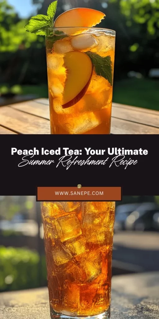 Beat the heat this summer with a refreshing Peach Iced Tea Delight! This vibrant beverage combines fresh peaches, black tea, and a splash of lemon juice for a perfectly sweet and tart drink. Ideal for gatherings or relaxing afternoons, it’s easy to make and packed with flavor. Get ready to impress your friends and family with this delightful summer treat! Try it now and savor the essence of summer! #SummerDrinks #PeachIcedTea #RefreshingBeverage #HomemadeTea #HealthyChoices