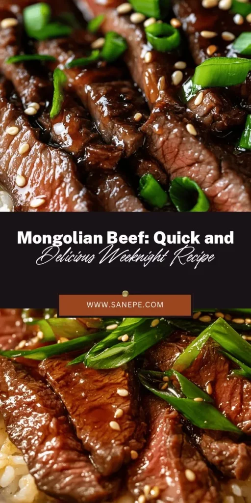 Indulge in a flavor-packed journey with this Mongolian Beef Delight recipe! Tender flank steak is tossed in a sweet-savory sauce filled with garlic, ginger, and green onions, making it a delicious option for weeknight dinners or special occasions. Ready in just 30 minutes, this dish will impress your family and friends while showcasing your culinary skills. Perfect over rice or alongside veggies, it’s a must-try! #MongolianBeef #AsianCuisine #QuickDinner #BeefRecipe #CulinaryDelight #YummyRecipes