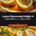 Discover the refreshing twist on a classic dessert with this Lemon Cheesecake Delight recipe! Perfect for summer gatherings or cozy family dinners, this no-bake cheesecake combines zesty lemon flavor with a creamy texture, making each bite feel light and airy. Easy to prepare, it’s suitable for bakers of all skill levels and will impress your guests at any occasion. Garnish with fresh lemon slices and mint for a beautiful presentation that’s as delightful to the eyes as it is to the taste buds. Dive into the world of homemade desserts with this scrumptious cheesecake that’s sure to become a favorite!