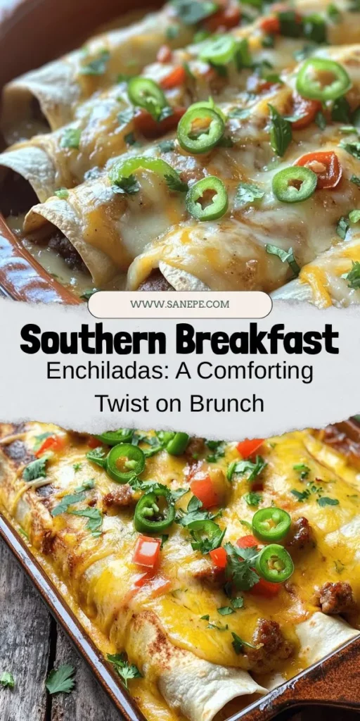 Start your day with a twist on tradition by making Southern Breakfast Enchiladas with Sausage Gravy! These delicious enchiladas are stuffed with fluffy scrambled eggs, savory sausage, and melted cheese, all topped with a rich, creamy sausage gravy. Perfect for brunch or family gatherings, this hearty dish combines Southern comfort with Tex-Mex flair. Your taste buds will love each satisfying bite! #BreakfastEnchiladas #SouthernCooking #BrunchIdeas #ComfortFood #SausageGravy