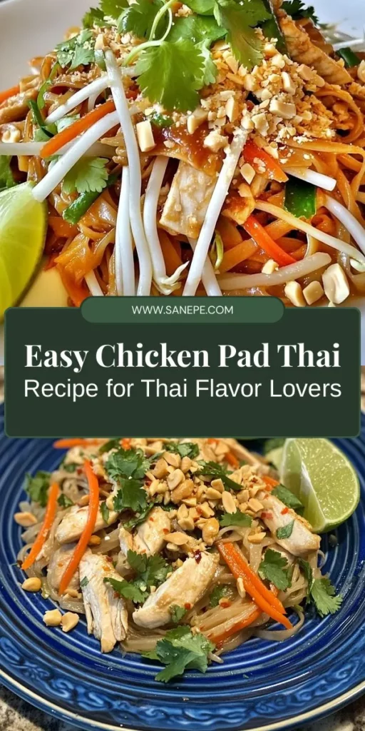 Dive into the world of Thai cuisine with Wok It Out Chicken Pad Thai! This beloved dish combines chewy rice noodles, tender chicken, and vibrant fresh vegetables, all enveloped in a perfect blend of sweet, salty, and sour flavors. Perfect for a cozy dinner at home, this recipe captures the essence of authentic Pad Thai. Discover how to create this flavorful journey in your kitchen today! #PadThai #ThaiCuisine #HomeCooking #Foodie #HealthyRecipes #NoodleLovers #CookWithLove