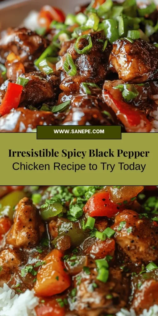 Discover the bold flavors of Spicy Black Pepper Chicken Delight, a dish that combines tender chicken with vibrant vegetables and a spicy black pepper kick. This recipe is not only delicious but also packed with nutrients from fresh ingredients. Unleash your culinary creativity by adjusting spice levels and experimenting with proteins. Perfect for weeknight dinners or special occasions! Try this irresistible dish today! #SpicyChicken #HealthyEating #Cooking #Foodie #PinterestRecipes #BlackPepper #CulinaryAdventure #ChickenDinner