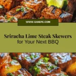 Elevate your summer BBQ with these Sizzling Sriracha Lime Grilled Steak Skewers! This easy recipe features tender flank steak marinated in a zesty Sriracha-lime sauce, resulting in a perfect balance of spice and sweetness. Ideal for cooks of all levels, these skewers are a crowd-pleaser that pairs well with fresh vegetables, rice, or a cool cucumber salad. Grill them up for a delicious meal that promises to impress family and friends. Don't forget to share your own variations!