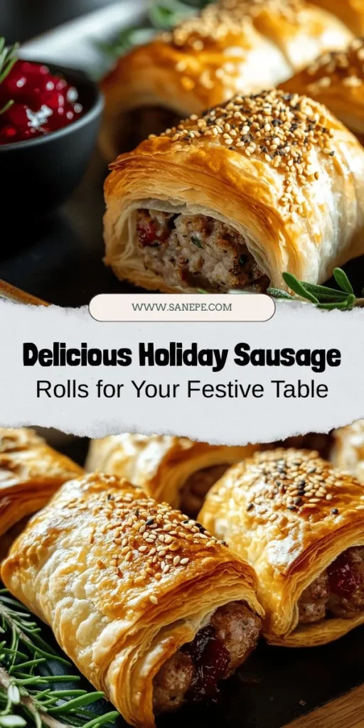 Get ready to elevate your holiday gatherings with this festive Christmas sausage rolls recipe! These savory bites combine traditional flavors with a modern twist, making them the perfect treat for parties or cozy nights in. Easy to make and customizable, you can use various meats and herbs to suit your taste. Serve with delightful dips or a refreshing cranberry sauce for an unforgettable holiday experience. #ChristmasRecipes #HolidayBaking #SausageRolls #FestiveFood #ComfortFood