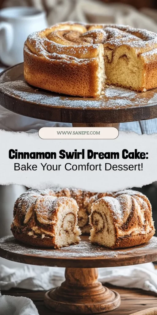 Experience the comforting flavors of home with the Cinnamon Swirl Dream Cake! This beautifully swirled dessert combines rich cinnamon and brown sugar in a moist cake that’s perfect for any occasion, from family gatherings to afternoon tea. The delightful aroma fills your kitchen, bringing warmth and nostalgia with each slice. Try this easy recipe and indulge in a slice of happiness! #CinnamonSwirlCake #ComfortFood #Baking #Desserts #HomeBaking #SweetTreats