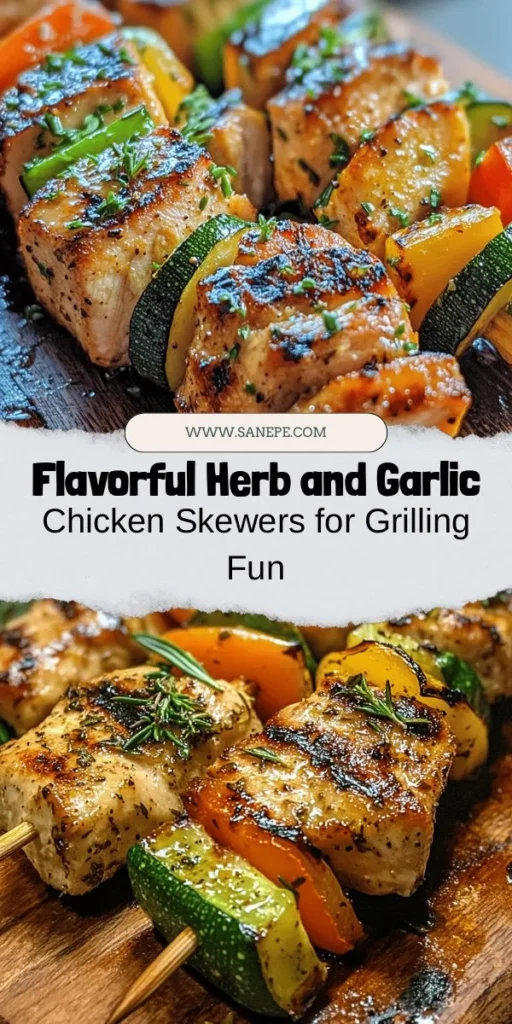 Elevate your grilling game with these mouthwatering Herb and Garlic Grilled Chicken Skewers! Bursting with flavor, this healthy recipe is perfect for summer barbecues or quick weeknight dinners. Marinated in olive oil, fresh herbs, and garlic, these skewers are not only delicious but also versatile. Pair with vibrant veggies for a colorful feast. Get ready to impress your guests and family! #Grilling #ChickenSkewers #HealthyRecipes #BBQ #MealPrep #HerbsandGarlic #FoodieFavorites #YummyEats