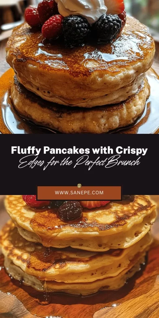 Start your day with a stack of fluffy pancakes with crispy edges that are sure to impress! This delicious breakfast recipe combines simple ingredients to achieve the perfect light and airy texture complemented by a satisfying crisp. Ideal for lazy weekends or brunch gatherings, these pancakes can be customized with your favorite toppings. Discover the joy of making pancakes from scratch and elevate your breakfast game! #FluffyPancakes #BreakfastDelight #PancakeRecipe #BrunchIdeas #HomemadePancakes