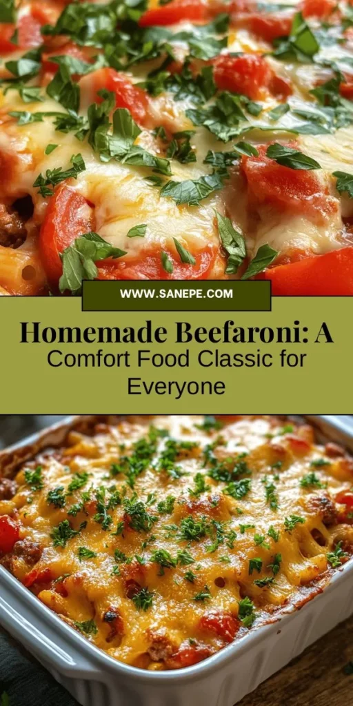 Discover the ultimate homemade Beefaroni that brings comfort and nostalgia to your dinner table! This easy and hearty dish combines pasta, beef, and rich tomato sauce, perfect for all ages. Control your ingredients and get creative by adding vegetables or extra spices. Whether reminiscing about childhood meals or creating new family traditions, this classic recipe is sure to delight. Dive into the deliciousness today! #Beefaroni #HomemadeMeals #ComfortFood #FamilyRecipes #Nostalgia #PastaLovers