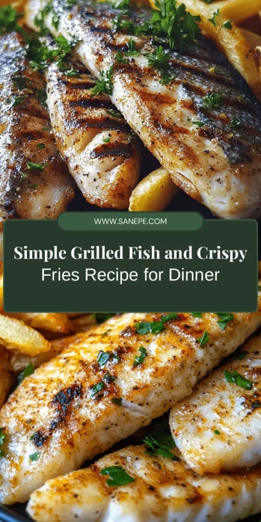 Discover the perfect recipe for grilled fish with crispy fries that’s both easy to make and delicious! This timeless dish combines flaky fish with golden, crunchy fries for a satisfying meal. Using fresh ingredients and a flavorful marinade enhances the fish, while the right potatoes guarantee crispy fries. Ideal for family dinners or summer barbecues, it's a meal everyone will love! Try it today! #GrilledFish #CrispyFries #Seafood #HealthyEating #CookingAtHome #DeliciousRecipes #Foodie