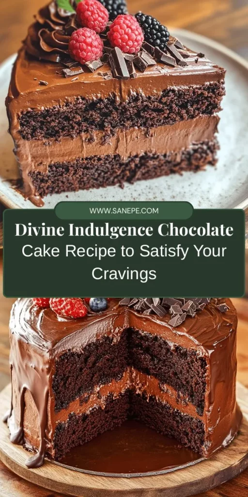 Indulge in the bliss of baking with the Divine Indulgence Chocolate Cake! This rich and moist dessert turns special occasions into unforgettable memories. Discover how each ingredient, from high-quality cocoa to buttery frosting, plays a role in creating a sweet symphony of flavors. Perfect for birthdays, anniversaries, or just because, this cake is a true crowd-pleaser! Bake, share, and enjoy every slice! #ChocolateCake #BakingJoy #SweetTreat #HomeBaking #DessertIdeas