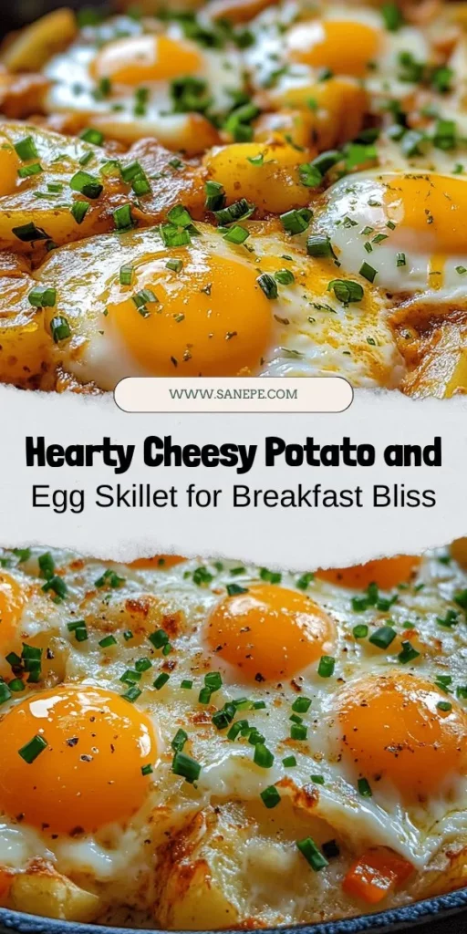 Start your mornings off right with a Cheesy Potato and Egg Breakfast Skillet! This hearty dish combines fluffy potatoes, rich eggs, gooey cheddar cheese, and colorful veggies, creating a wholesome meal that’s easy to prepare. Perfect for busy weekdays or lazy weekends, it offers comfort and nutrition all in one. Dive into the recipe, gather your ingredients, and enjoy a delicious breakfast that will energize your day! #BreakfastSkillet #CheesyPotatoes #HealthyEats #BrunchIdeas #ComfortFood